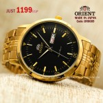 Orient for men steel gold plate gold code OR0089