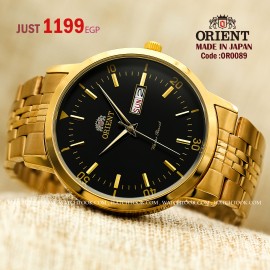 Orient for men steel gold plate gold code OR0089
