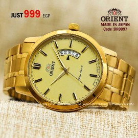 Orient for men steel gold plate gold code OR0097