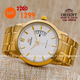 Orient for men steel gold plate gold code OR0098