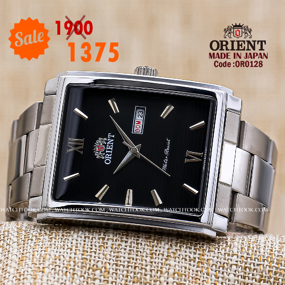 Orient for men steel silver plate black code OR0128