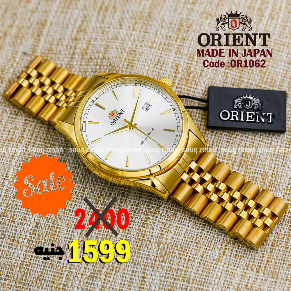 Orient for men steel gold plate gold code OR1062