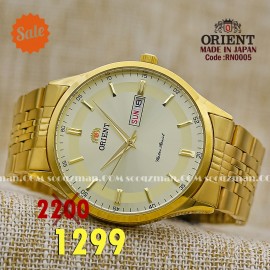 Orient for men steel gold plate gold code RN0005